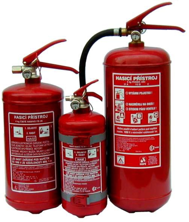 Hasicí přístroje s čistým hasivem