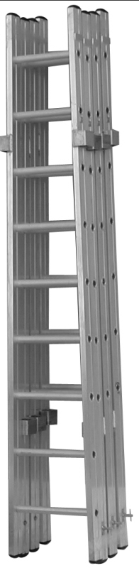 Žebřík nastavovací AL odlehčený - 4-dílná sada PROFI Al/HN (pro 3 osoby)